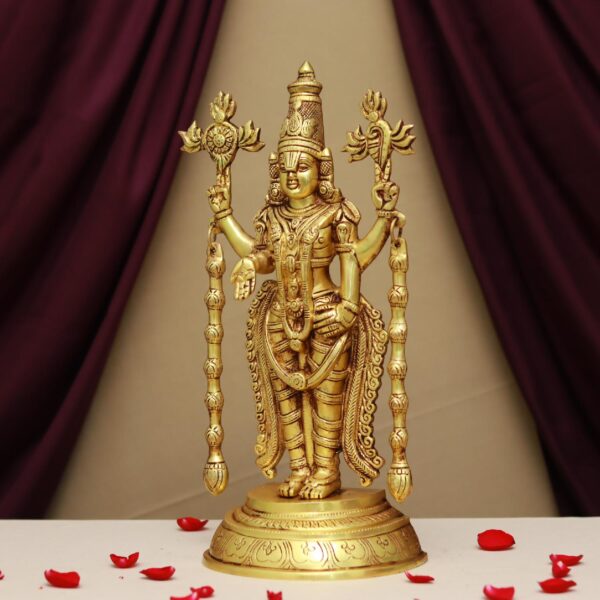 brass tirupati balaji idol with sankha and chakra height 16 inches