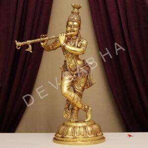 brass lord krishna idol