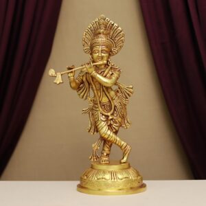 brass krishna murti