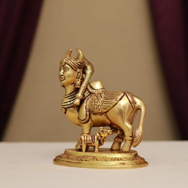 small brass kamdhenu idol 5.5 inches