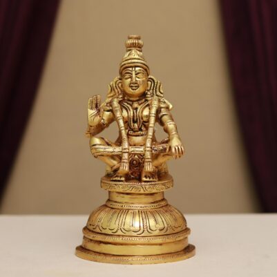 Brass lord ayyappa/ayyappan idol height 8 inches