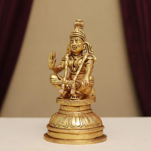 Brass lord ayyappa/ayyappan idol height 8 inches