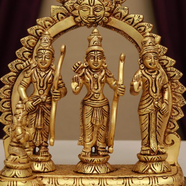 Medium size brass ram darbar murti height 9.5 inches