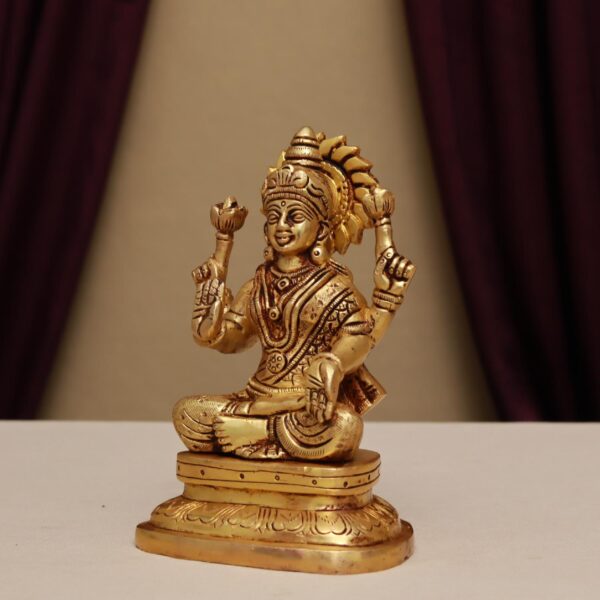 goddess laxmi brass murti height 6 inches