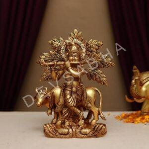 brass krishan idol