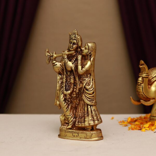 Brass lord radha krishna idol 8 inches