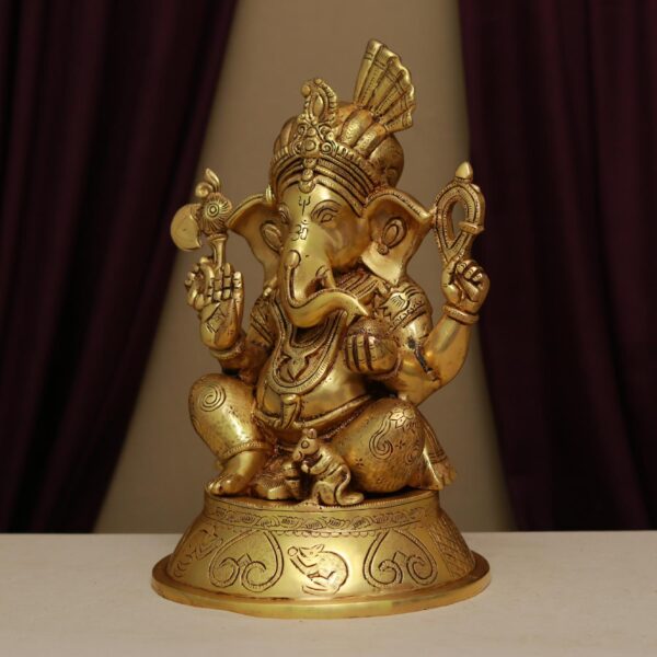 brass ganesh murti height 14 inches