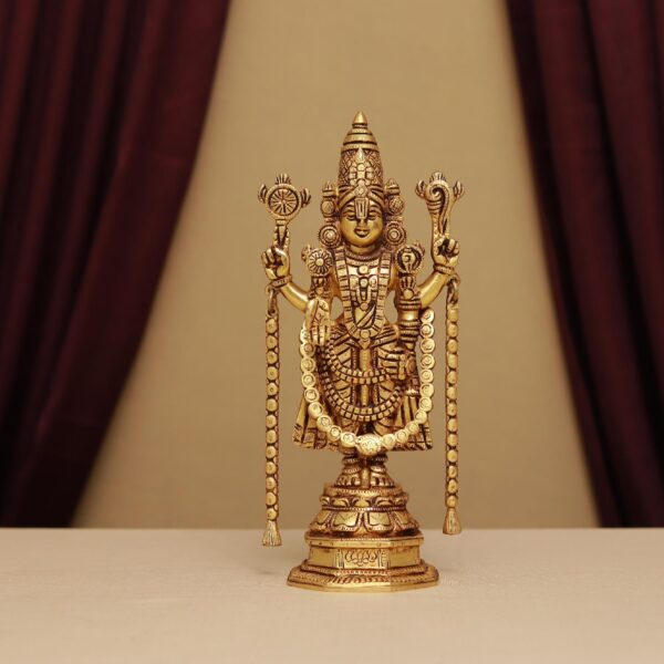 Brass lord tirupati balaji/venkateshwar idol height 10.5 inches