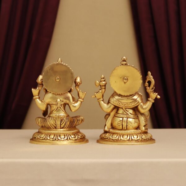 Laxmi ganesh brass murti height 7.5 inches