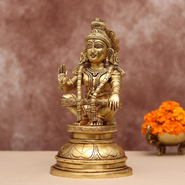 Brass lord ayyappa/ayyappan idol height 12 inch