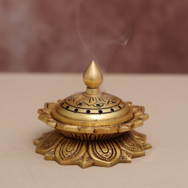 brass dhoop dani height 4 inch