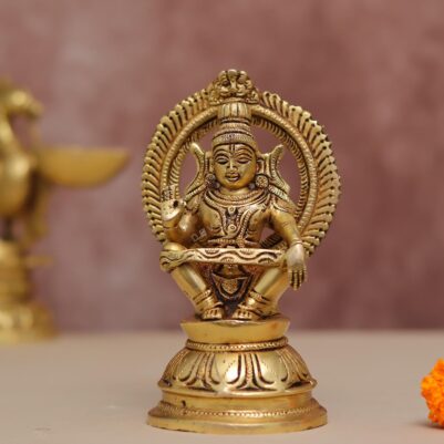 Brass lord ayyappa/ayyappan idol height 7 inches