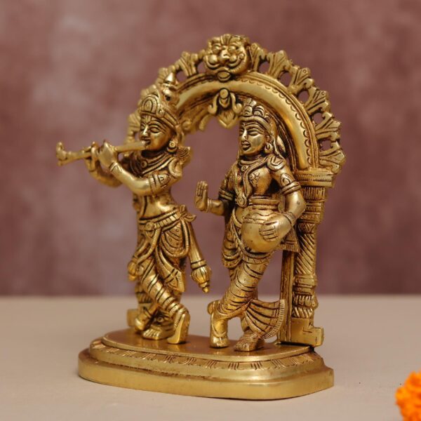 Brass Radha Krishna idol 8.6 inches