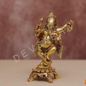Brass dancing ganesh 7.7"