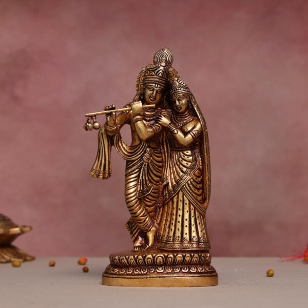 Brass radha krishna statue height 8.3 inch