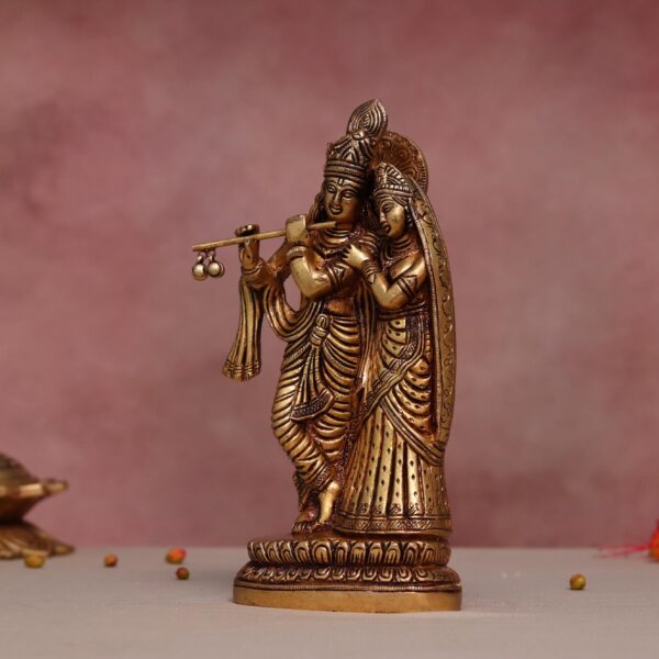 Brass radha krishna statue height 8.3 inch