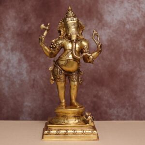 Brass super fine standing ganesh idol (19 inch)