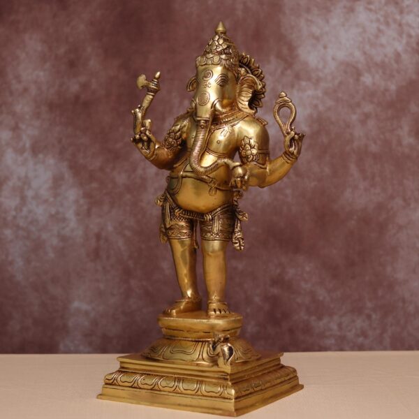 Brass super fine standing ganesh idol (19 inch)