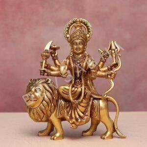 Super fine brass durga idol height 10 inches