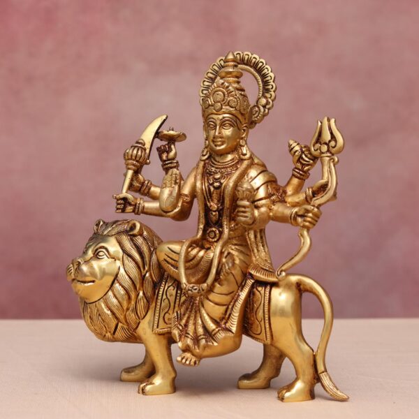 Super fine brass durga idol height 10 inches