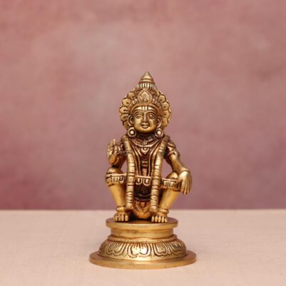 Brass lord Ayyappa / Ayyappan idol height 7 inches