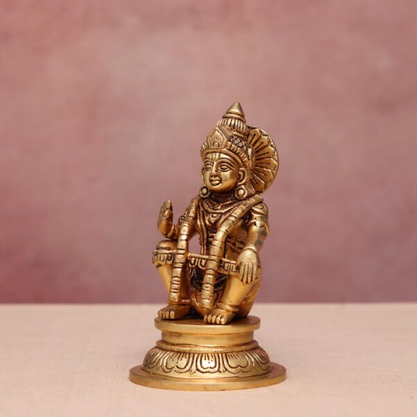Brass lord Ayyappa / Ayyappan idol height 7 inches