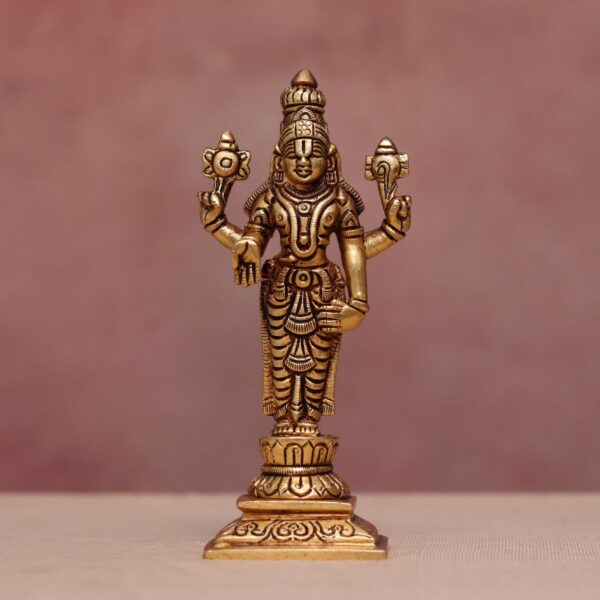 Brass Tirupati balaji / Venkateshwara idol height 6.3 inches