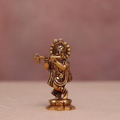 Super fine Brass krishna statue height 3.3 inches