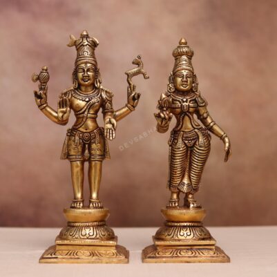 Brass shiva parvati statue height 11 inches,