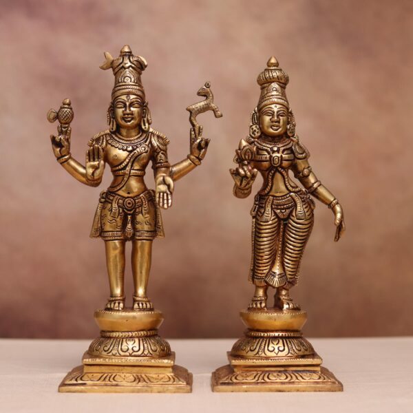Brass shiva parvati statue height 11 inches