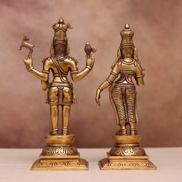 Brass shiva parvati statue height 11 inches,