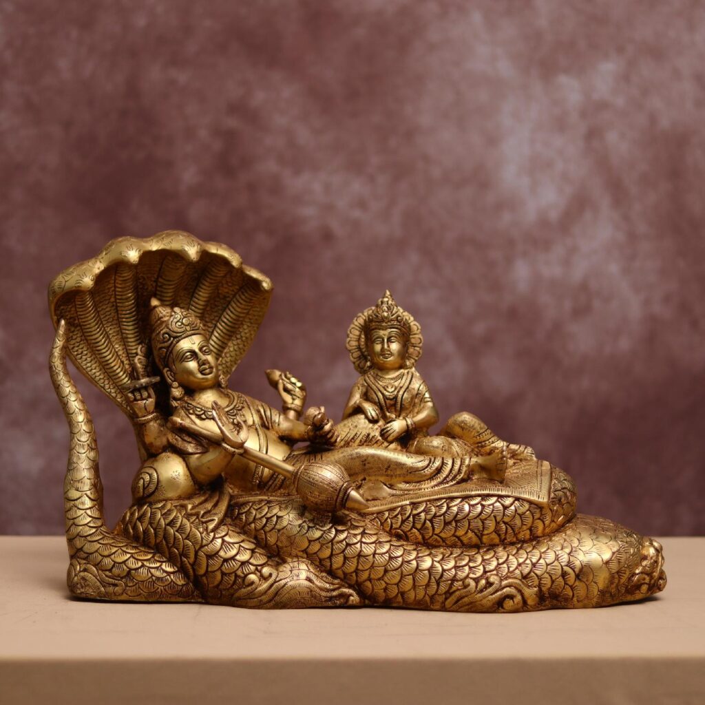 brass big laxmi narayan idol