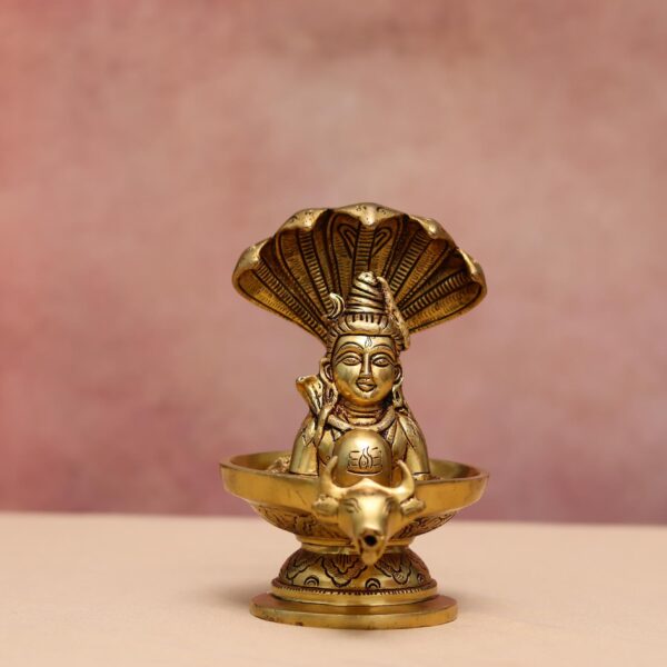Brass shiv ling with mahadev murti