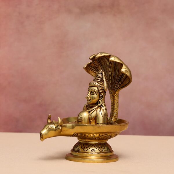 Brass shiv ling with mahadev murti