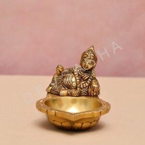 Brass kuber diya height 4 inch