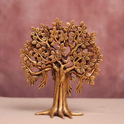 Brass kalpvriksha tree for both stand and wall hanging Height 10.2 Inches