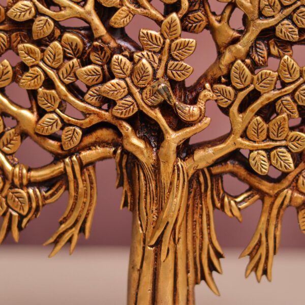 Brass kalpvriksha tree for both stand and wall hanging Height 10.2 Inches