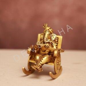 Brass  Lord Ganesha Resting On chair
