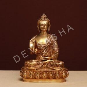 brass buddha statue height 13.5 inches
