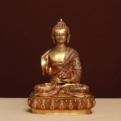 brass buddha statue height 13.5 inches