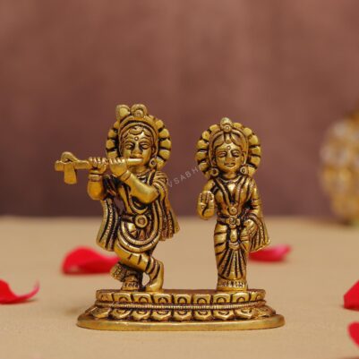 brass radha krishna idol