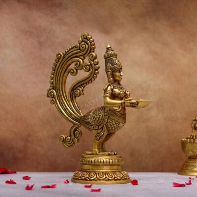 Brass Annapakshi Diya height 12.6 inches