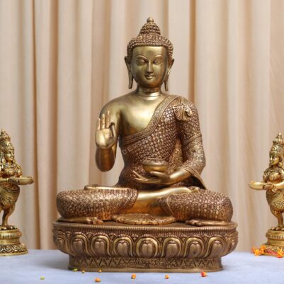 Brass buddha statue height 23 inches