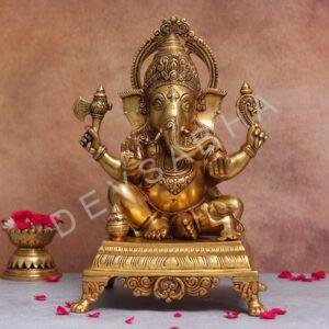15.7 Inches Brass Ganesh murti Divine Masterpiece for Home