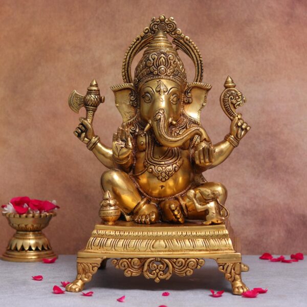 15.7 Inches Brass Ganesh murti Divine Masterpiece for Home