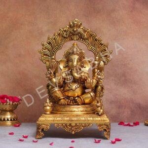 14.3 Inches Brass Ganesh statue Divine Masterpiece for Home