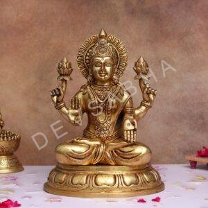 goddess laxmi brass murti height 14 inches