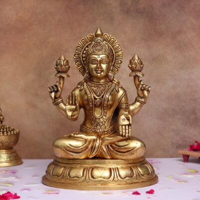 goddess laxmi brass murti height 14 inches