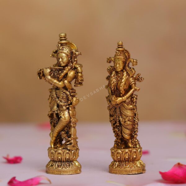 Small size Brass radha krishna murti