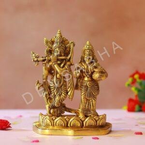 Brass Radha Krishna idol  7.1 inches